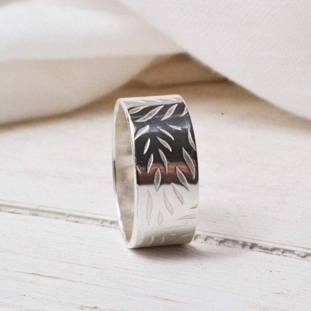 Textured wide outlet band sterling silver