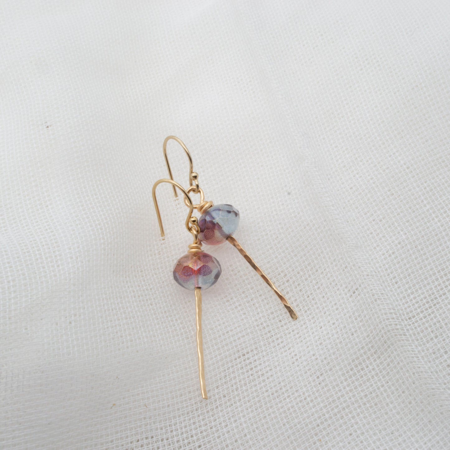 Autumn iridescent dangle earrings