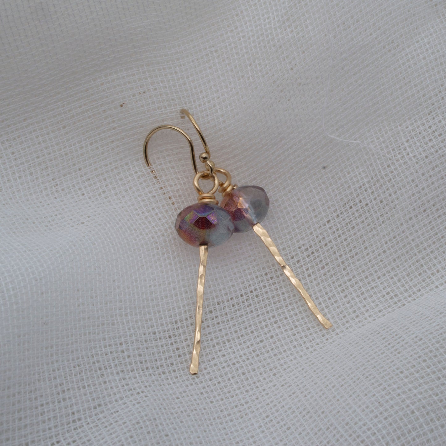 Autumn iridescent dangle earrings