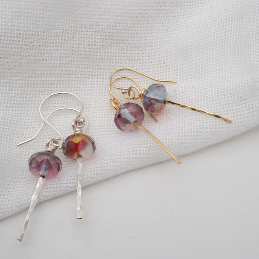 Autumn iridescent dangle earrings