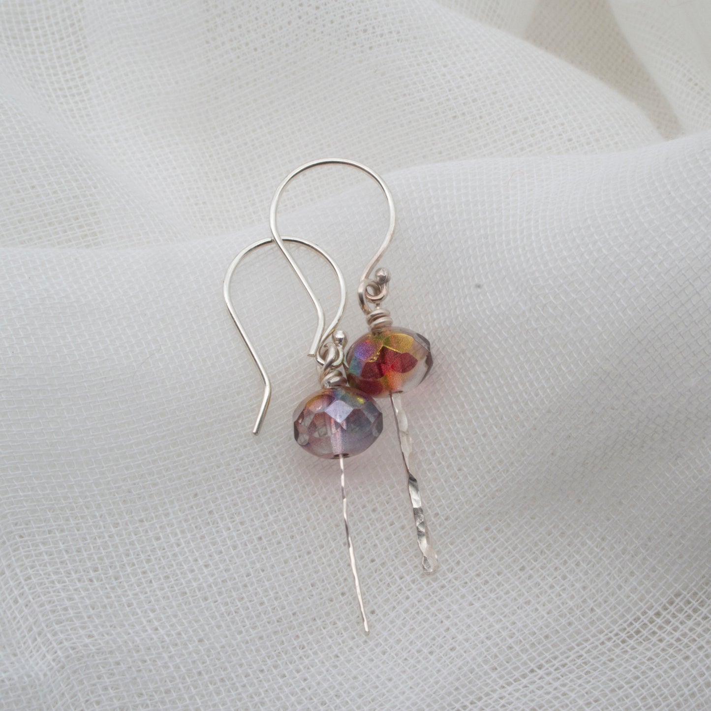 Autumn iridescent dangle earrings