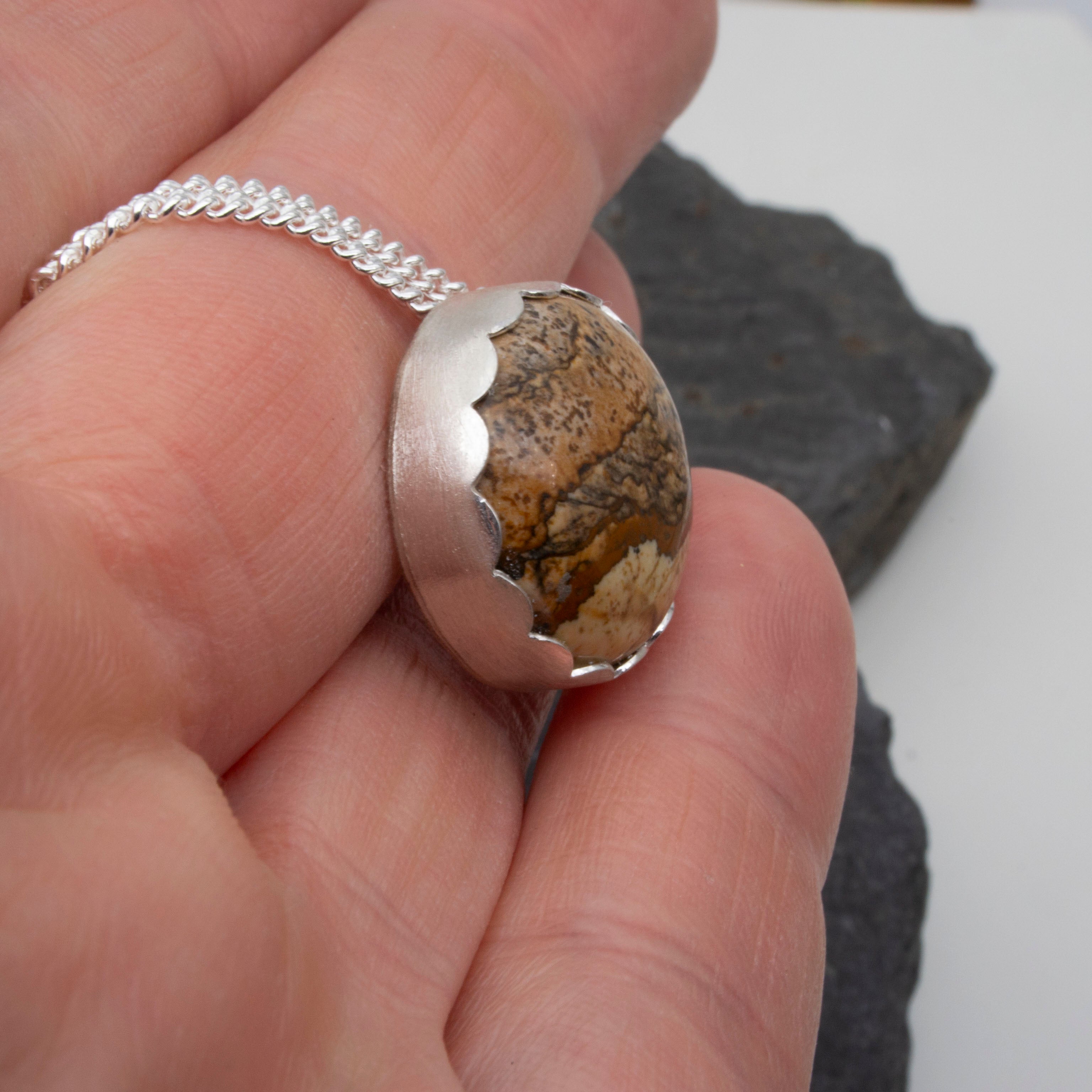 Pinolith Jasper Pendant 1 3/4