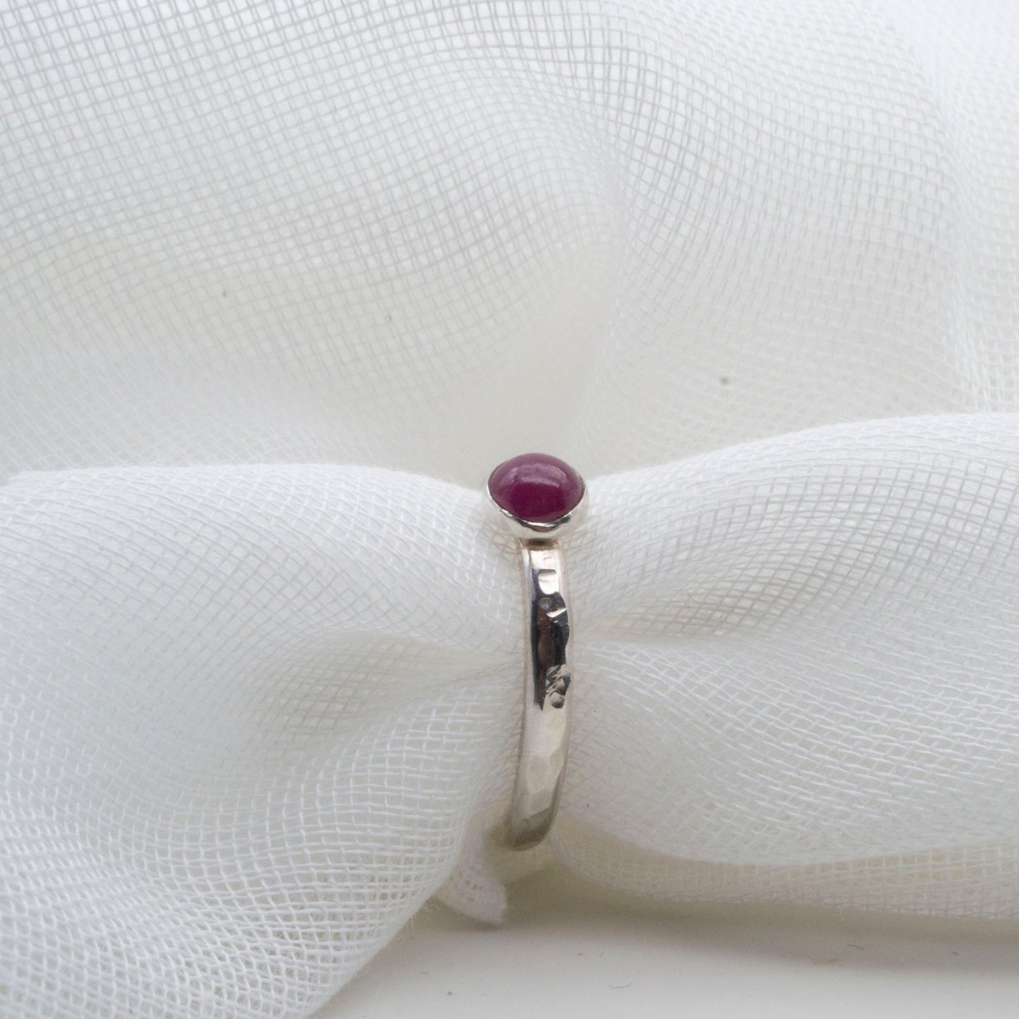 Natural ruby cabochon ring Size M