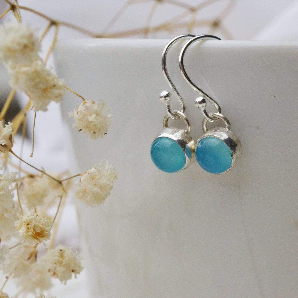 Silver gemstone store earrings