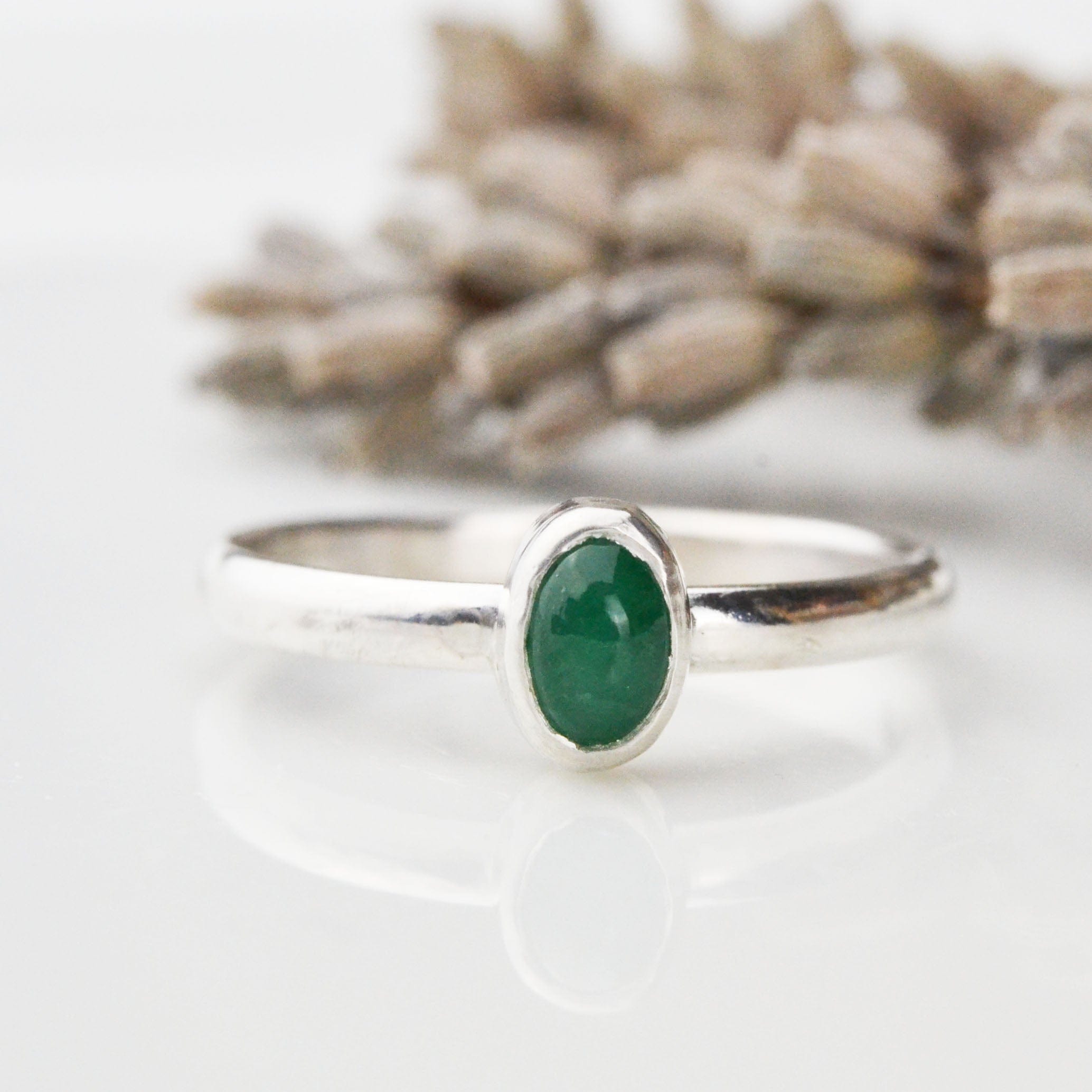 Stackable clearance emerald ring